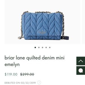 Kate Spade Briar lane quilted denim bag